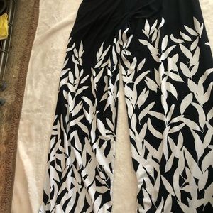 Bell bottom black with white print